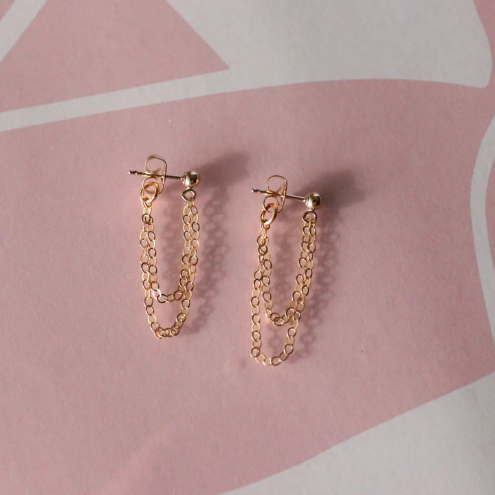 Double Chain Stud Earrings