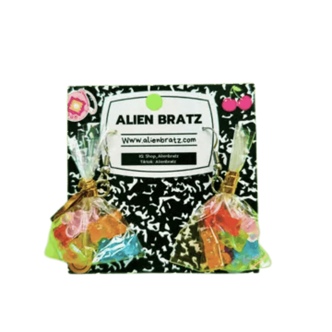 Candy Bear In A Bag Earrings
