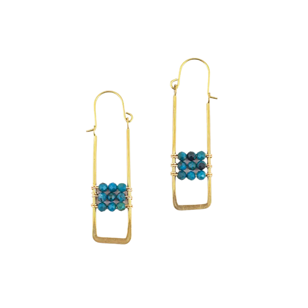 Framed Chrysocolla Earrings