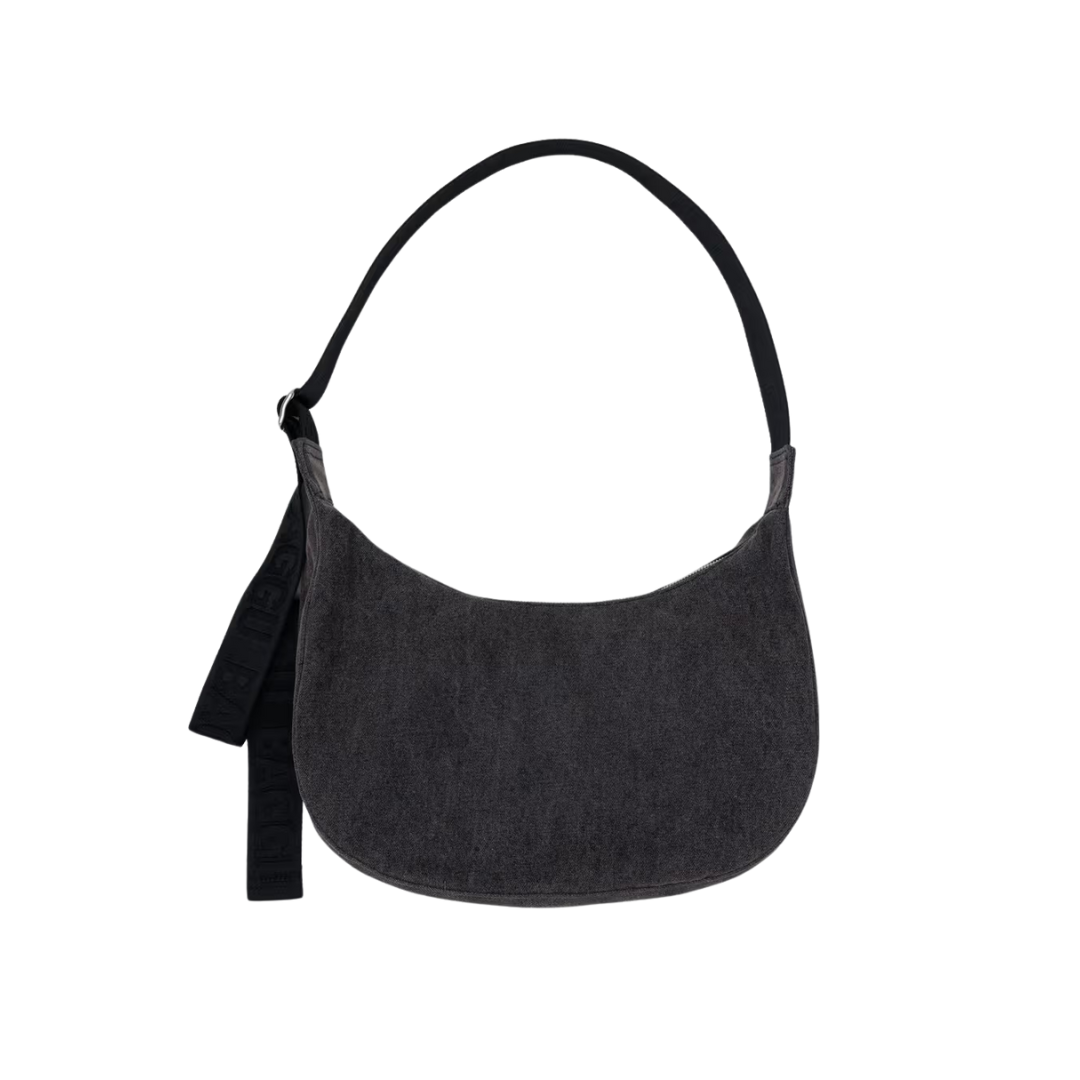 Medium Denim Crescent Bag