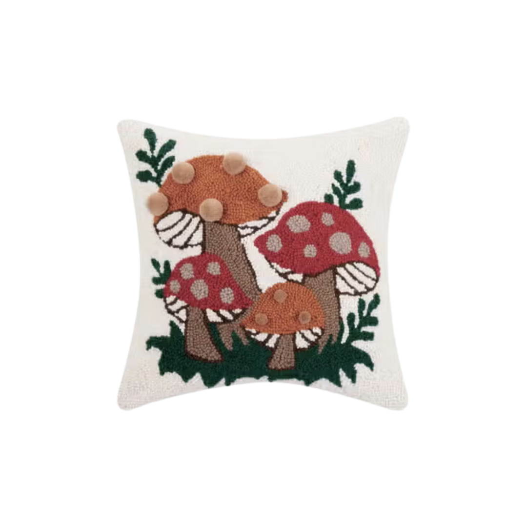 Shroomy Pom Pom Hook Pillow