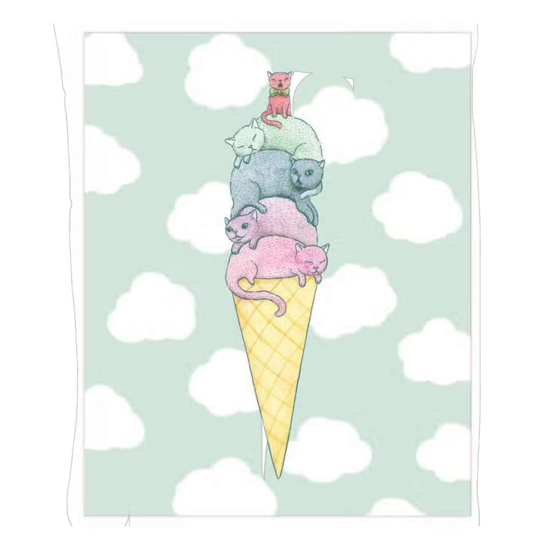 Ice Cream Cats 8x10 Print