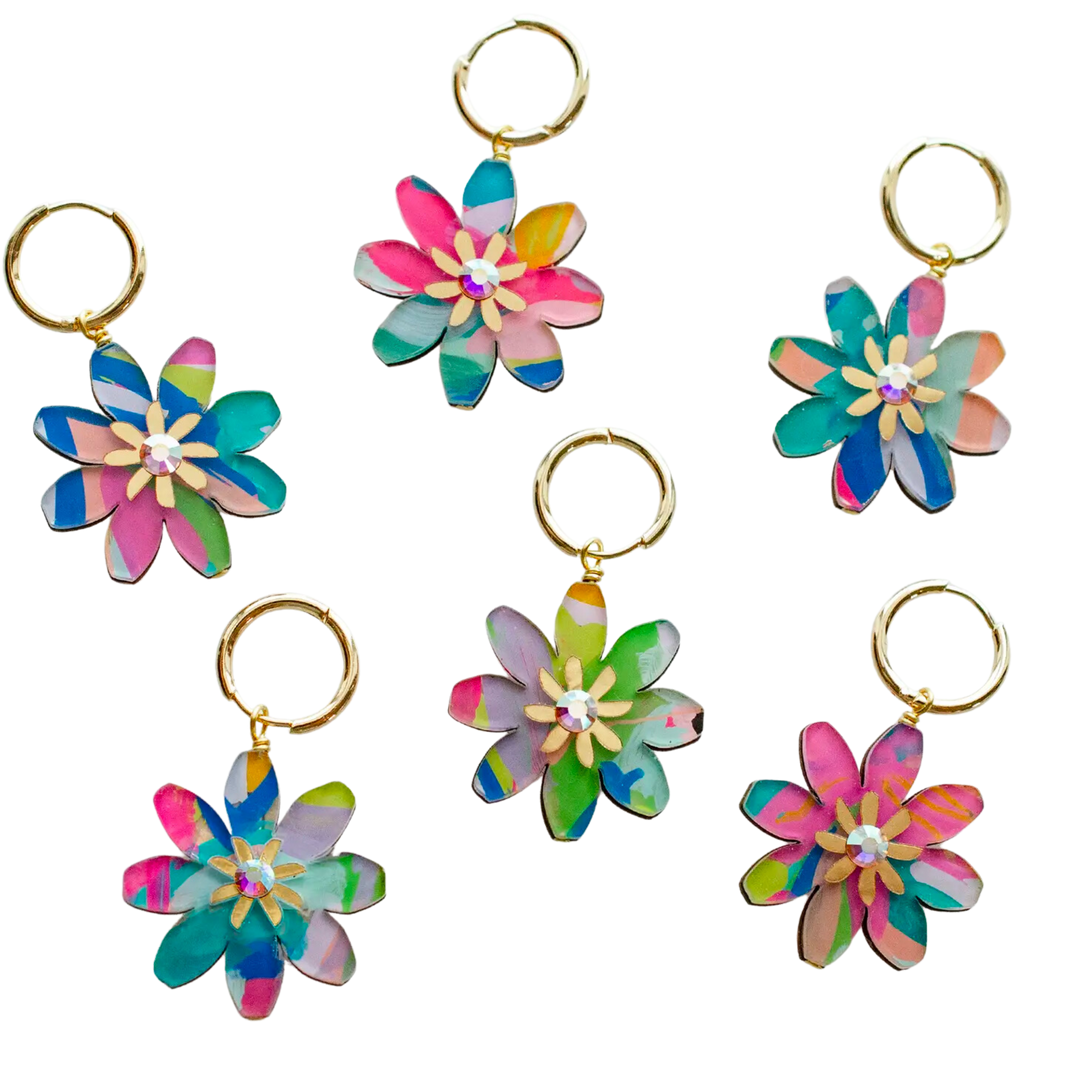 Aster - Flower Hoop Earring