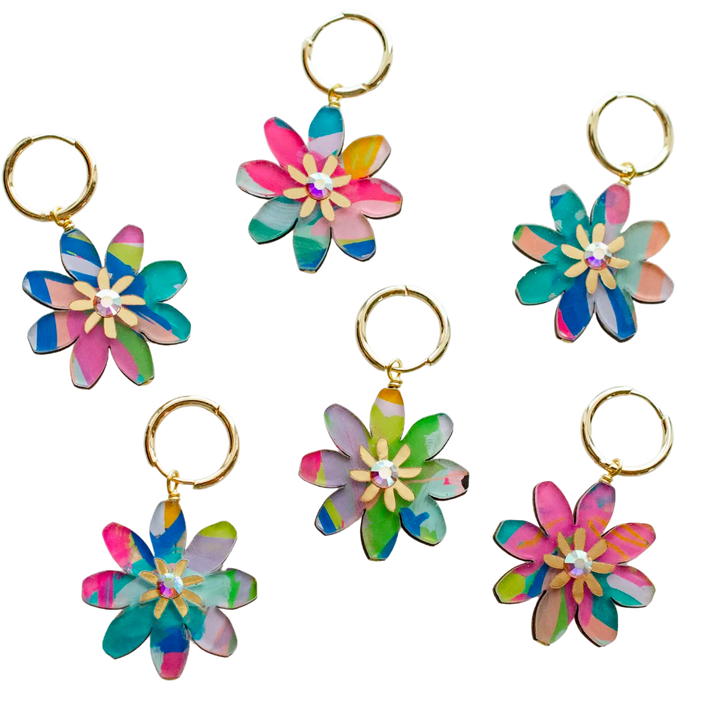 Aster - Flower Hoop Earring