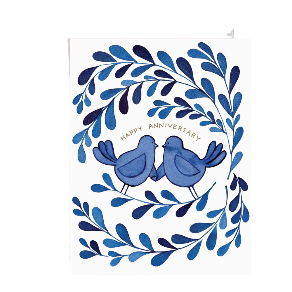 Blue Birds Anniversary Greeting Card