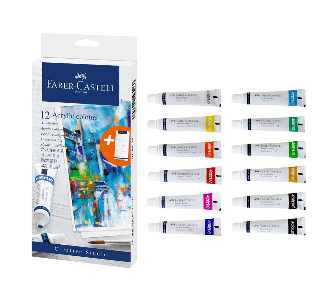 Vibrant Acrylic Paints, Set of 12 Tubes