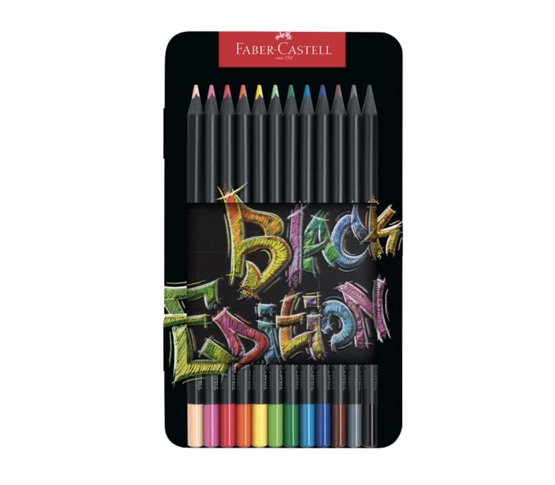 Super Soft Black Edition Colored Pencils, Gift Tin of 12