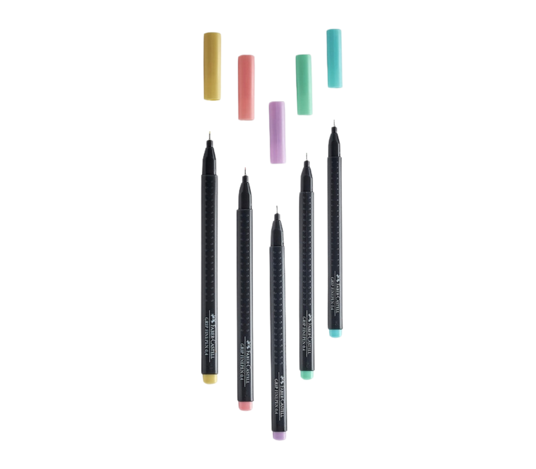 Grip Fineliner Thin Markers Pastel 5ct Set