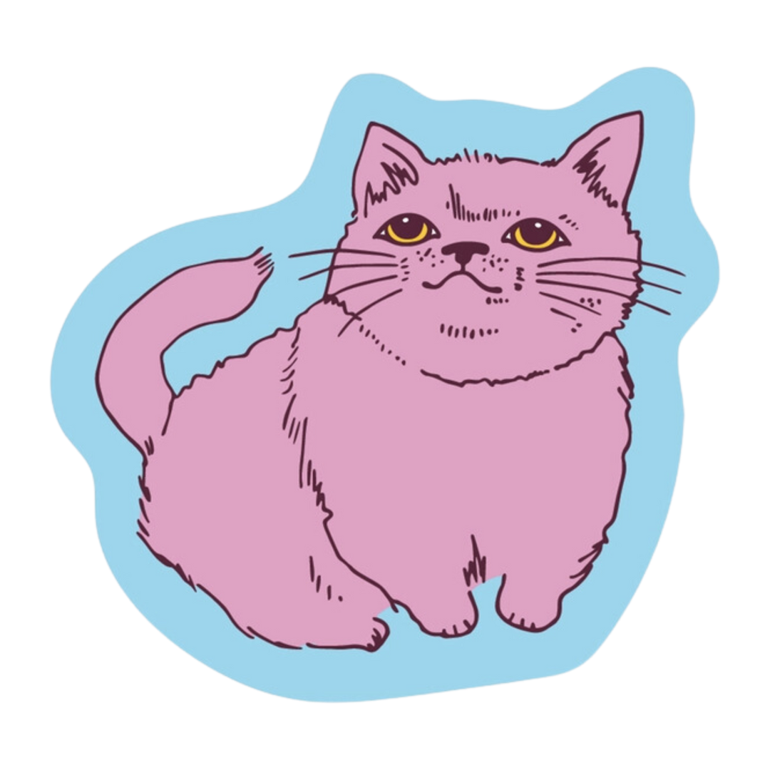 Pink Cat Sticker
