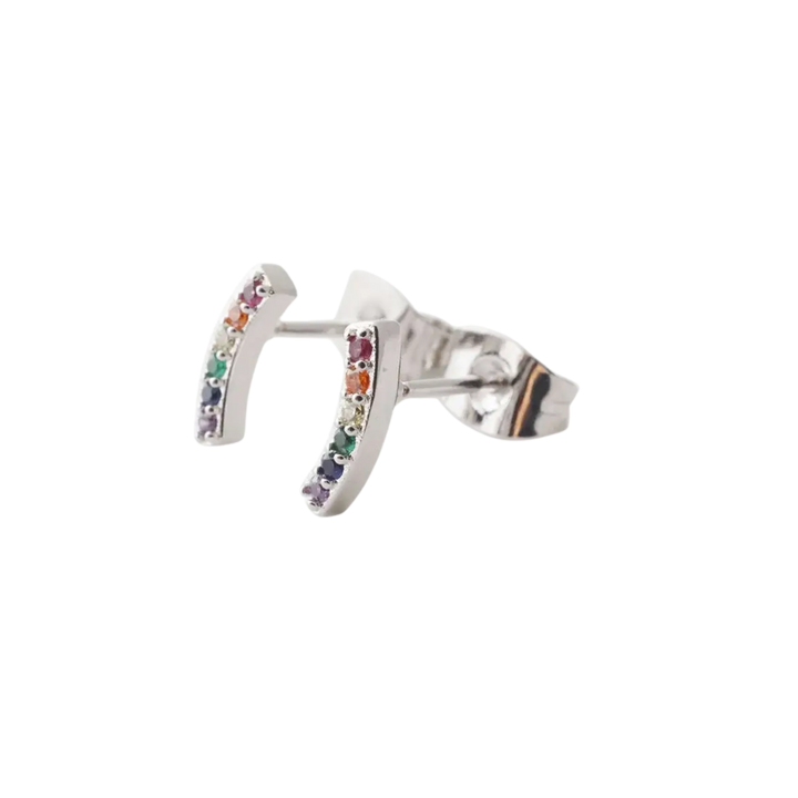 Rainbow Crystal Arc Earrings