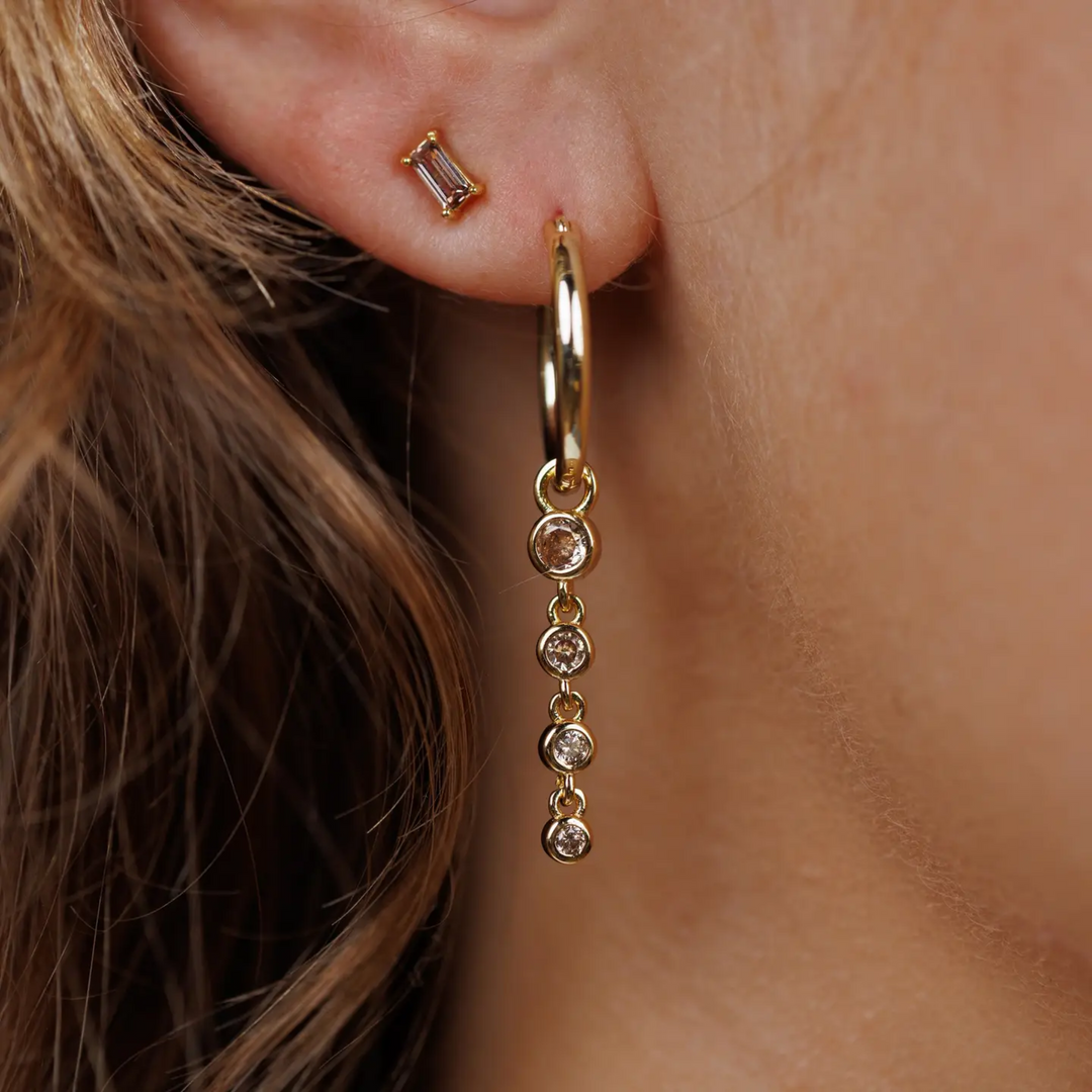 Linear Drop - Gold Earrings