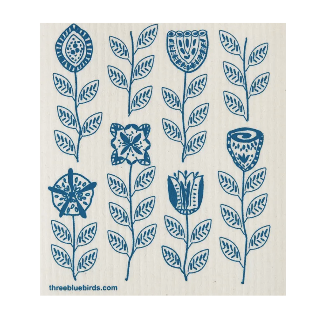 Teal Garden Swedish Dishcloth