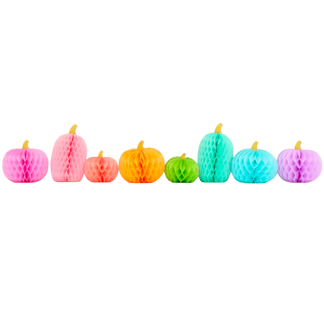 Honeycomb Paper Pumpkins For Fall and Halloween