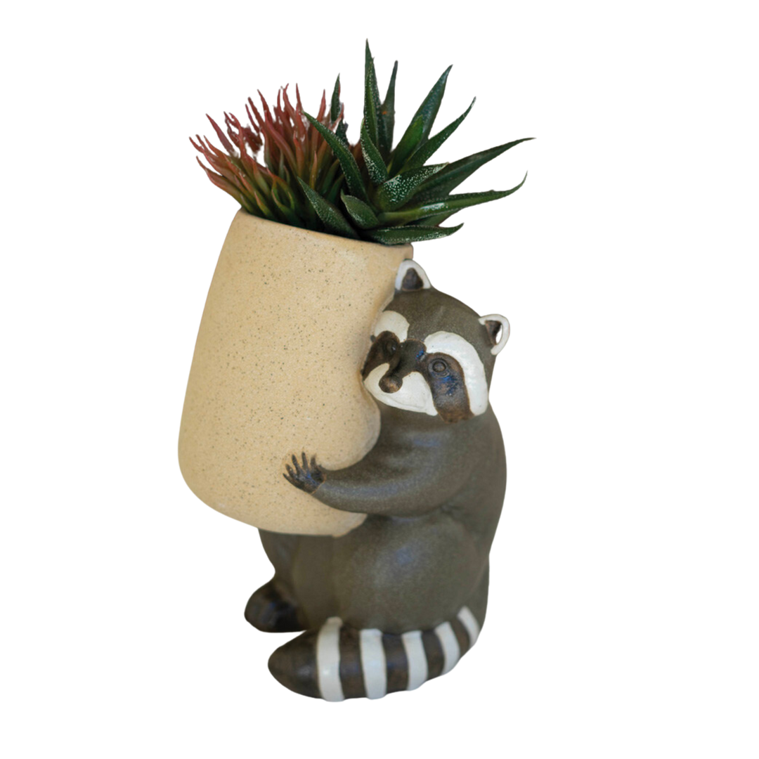 Ceramic Raccoon Planter