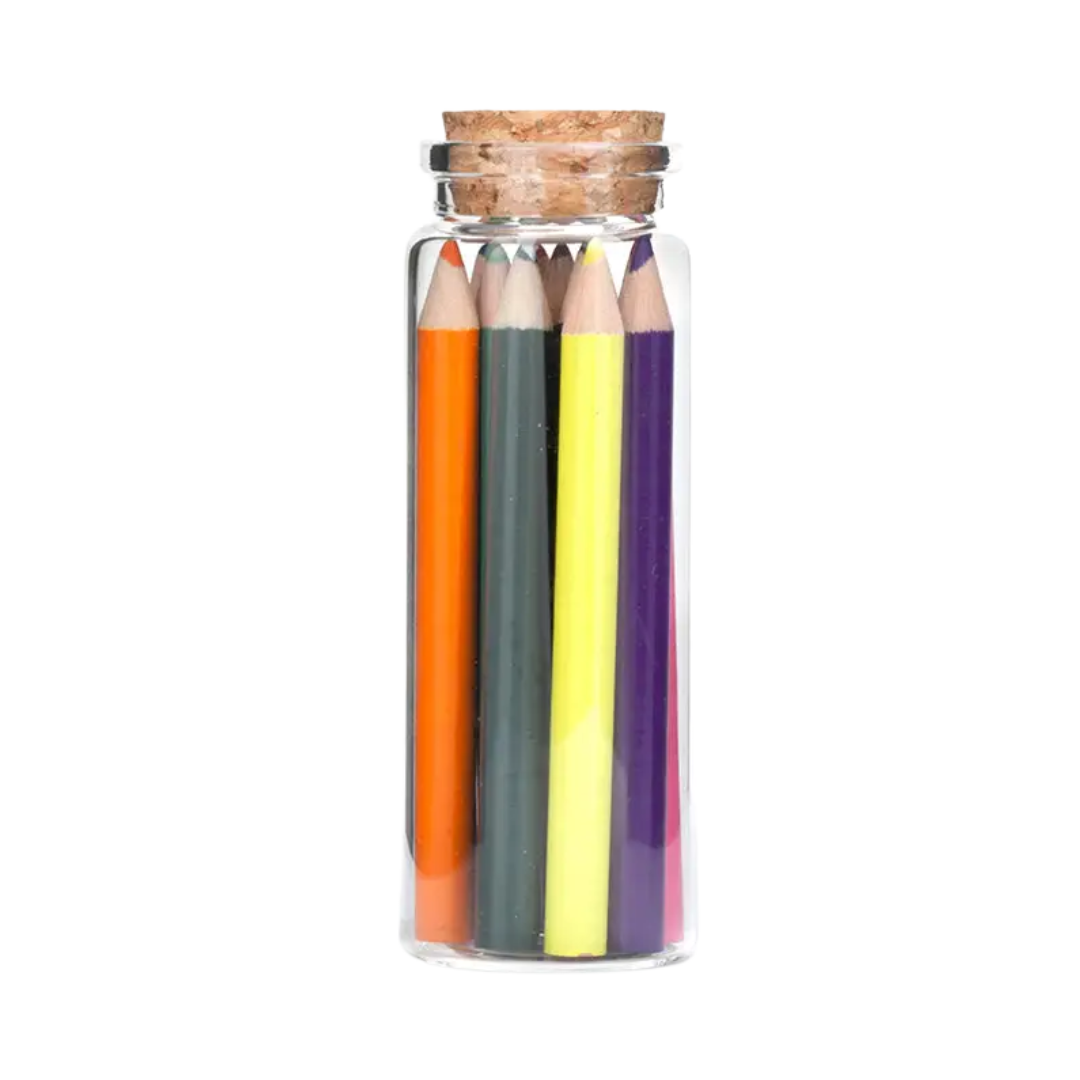 Colored Pencils in Glass Jar