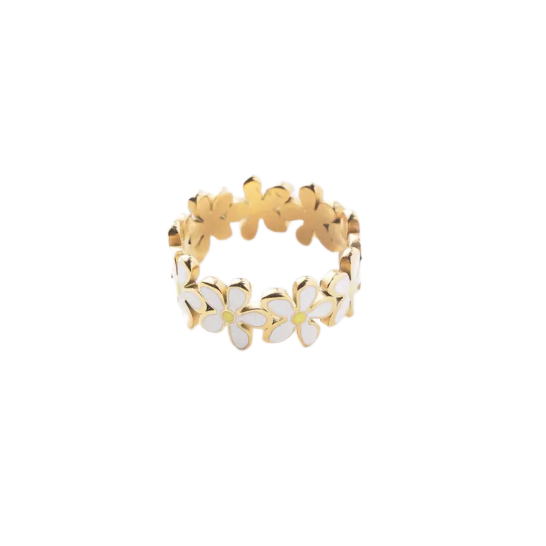 White Daisy Ring