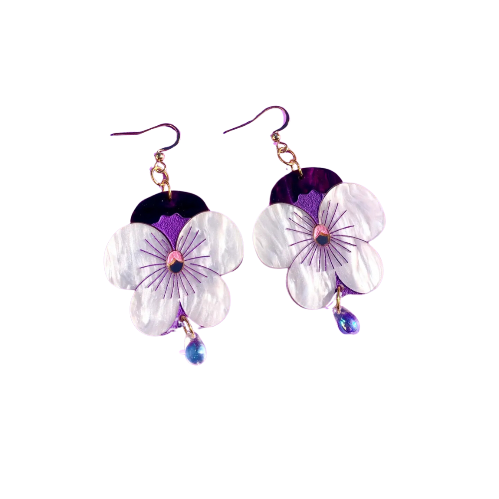 Pansies Earrings
