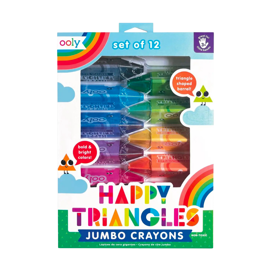 Happy Triangles Jumbo Crayons - Set of 12