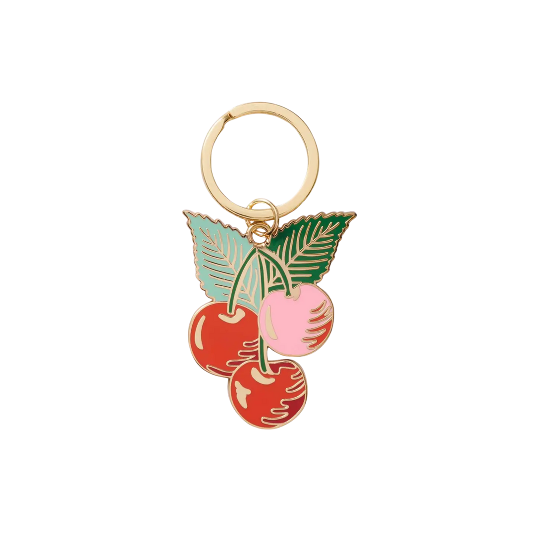 Cherries Enamel Keychain
