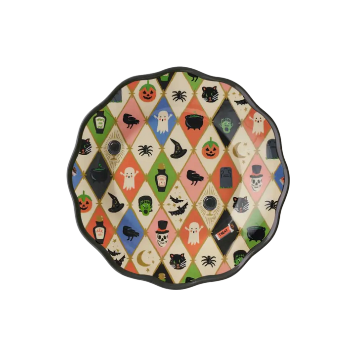 Halloween Argyle Melamine Dessert Plates