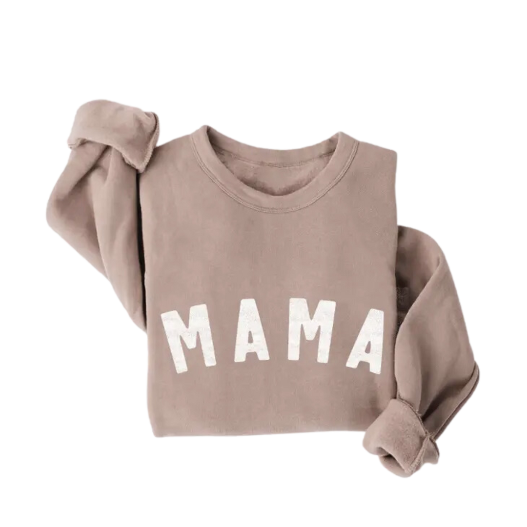 Mama Graphic Sweatshirt - Tan