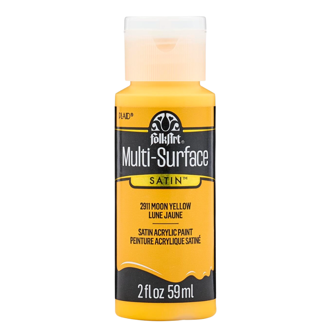 FolkArt Multi-Surface Satin Acrylic Paint 2 oz - Moon Yellow