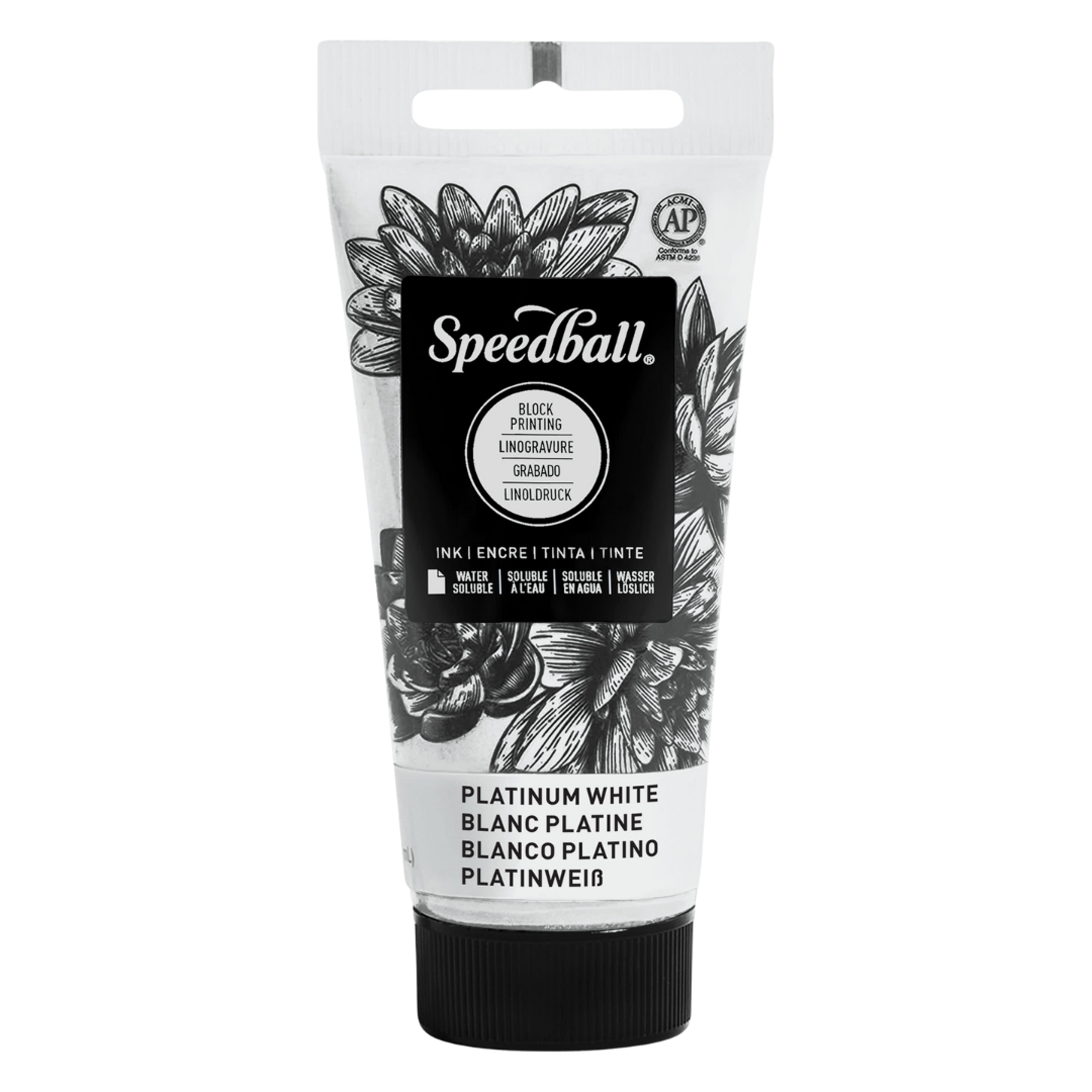 Water-Soluble Block Printing Ink 2.5oz - Platinum White