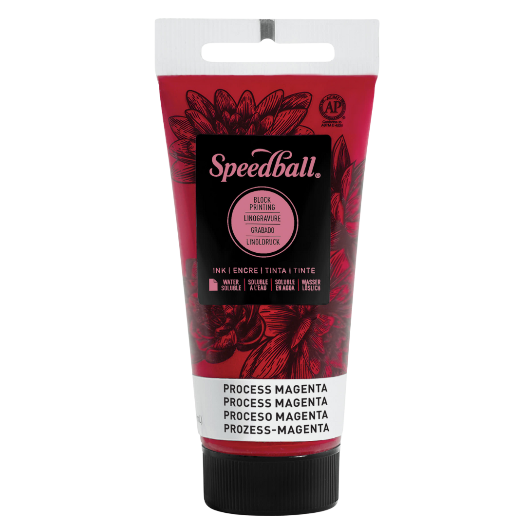 Water-Soluble Block Printing Ink 2.5oz - Process Magenta