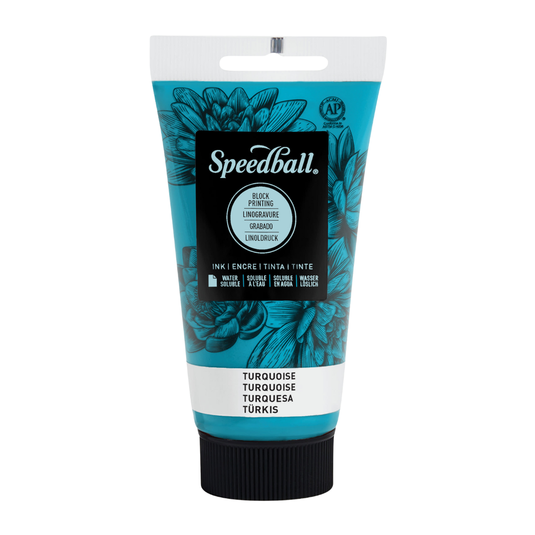 Water-Soluble Block Printing Ink 2.5oz - Turquoise