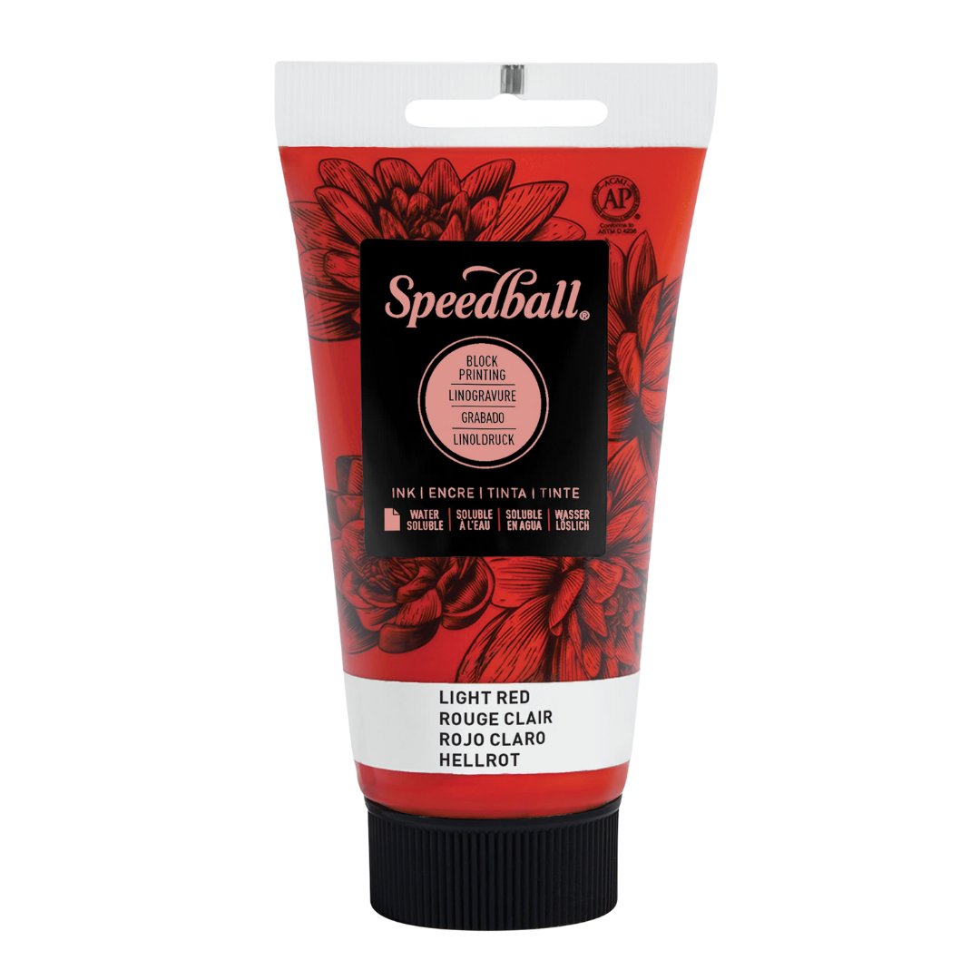 Water-Soluble Block Printing Ink 2.5oz - Light Red