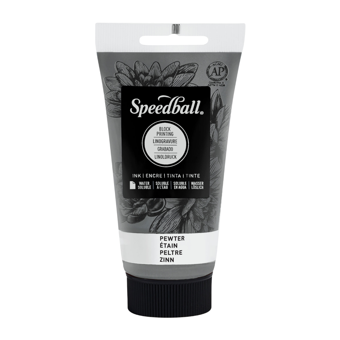 Water-Soluble Block Printing Ink 2.5oz - Pewter