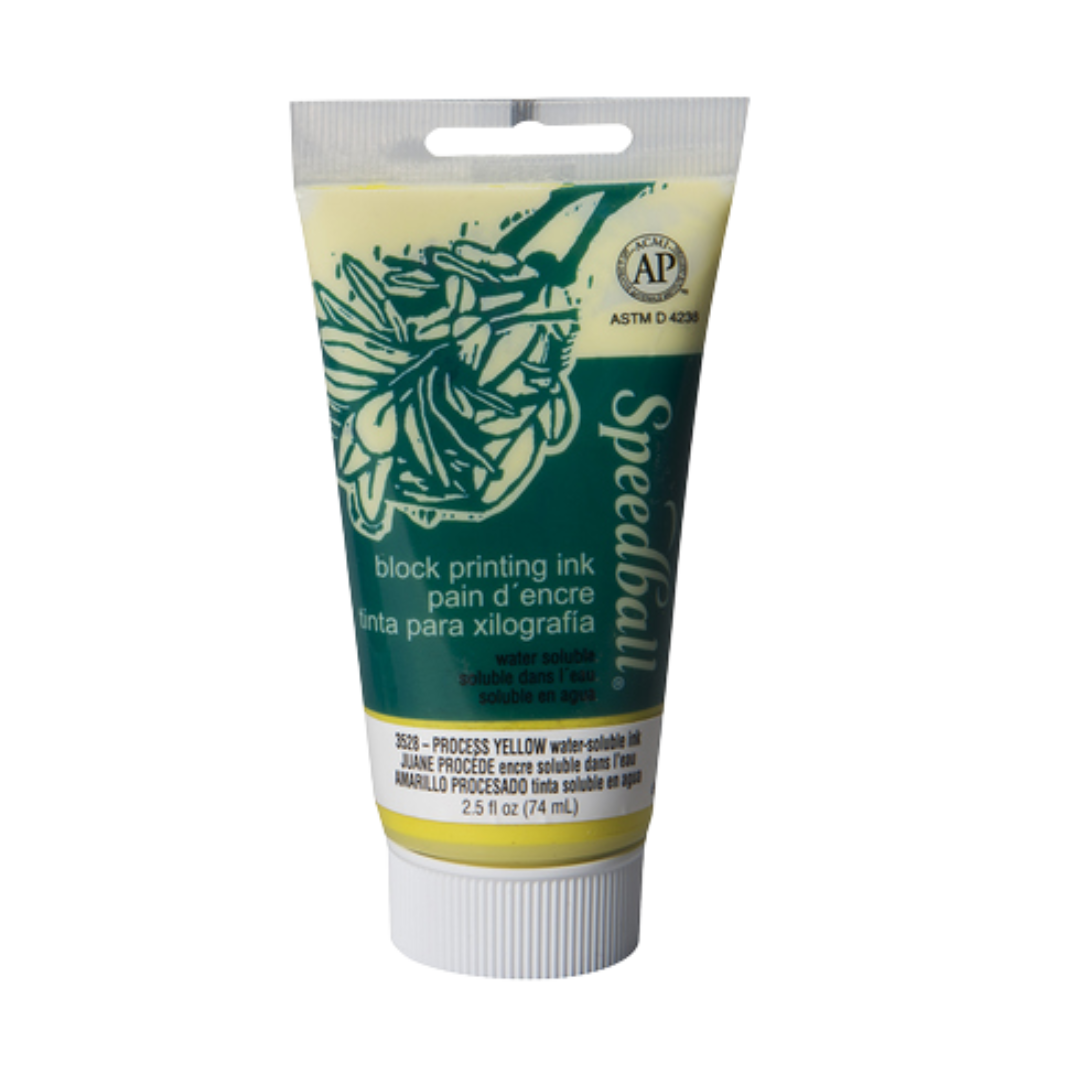 Water-Soluble Block Printing Ink 2.5oz - Process Yellow