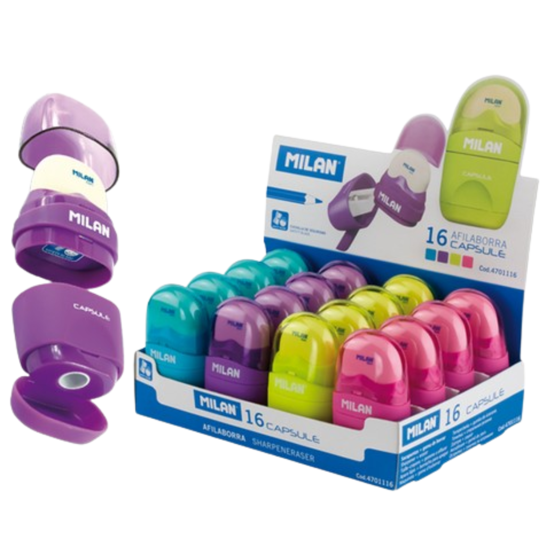 Milan Capsule Sharpener With Eraser