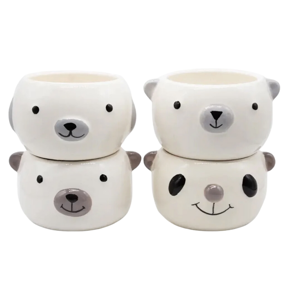 Animal Face White Pots