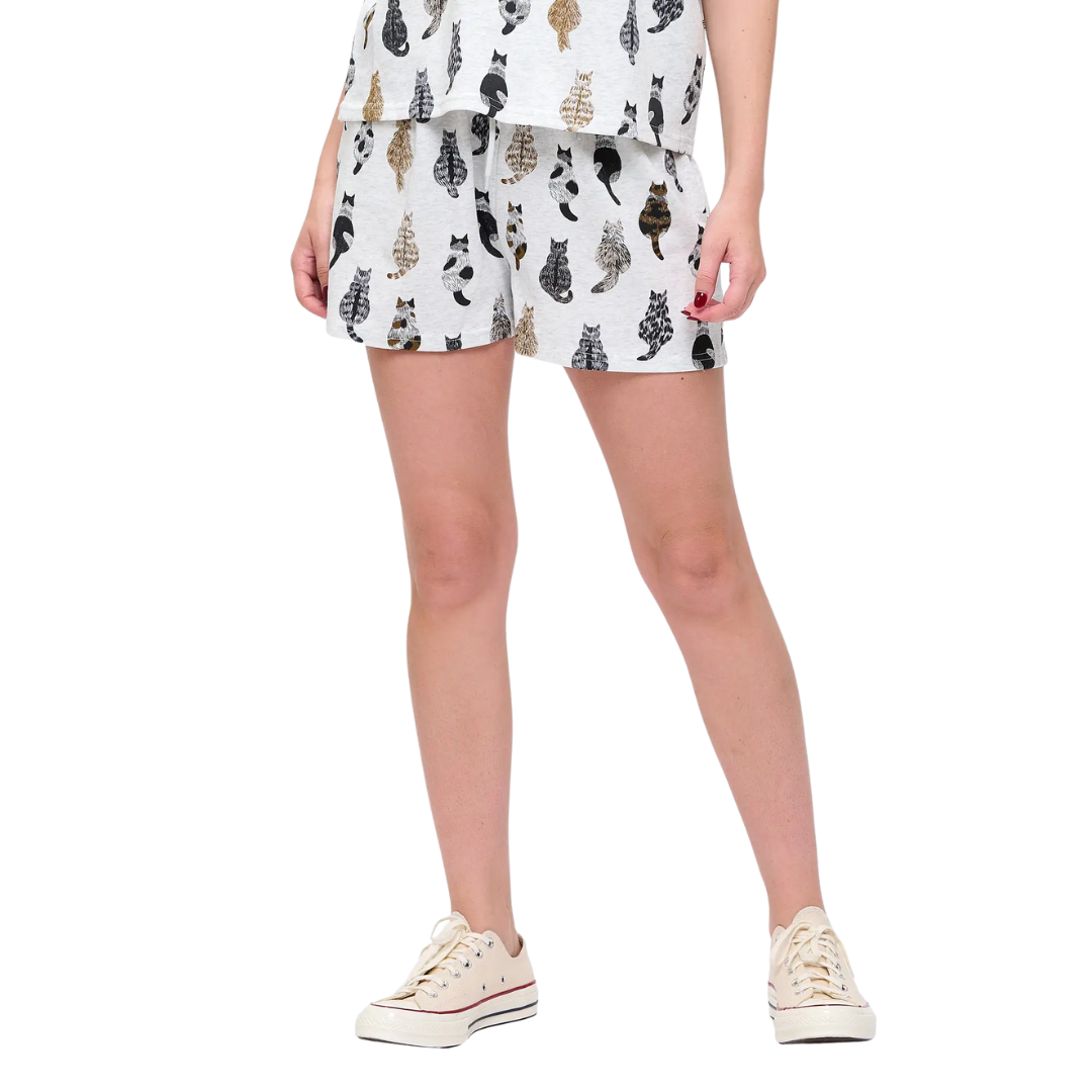 Whimsical Cat Tails Print Relaxed Fit Shorts