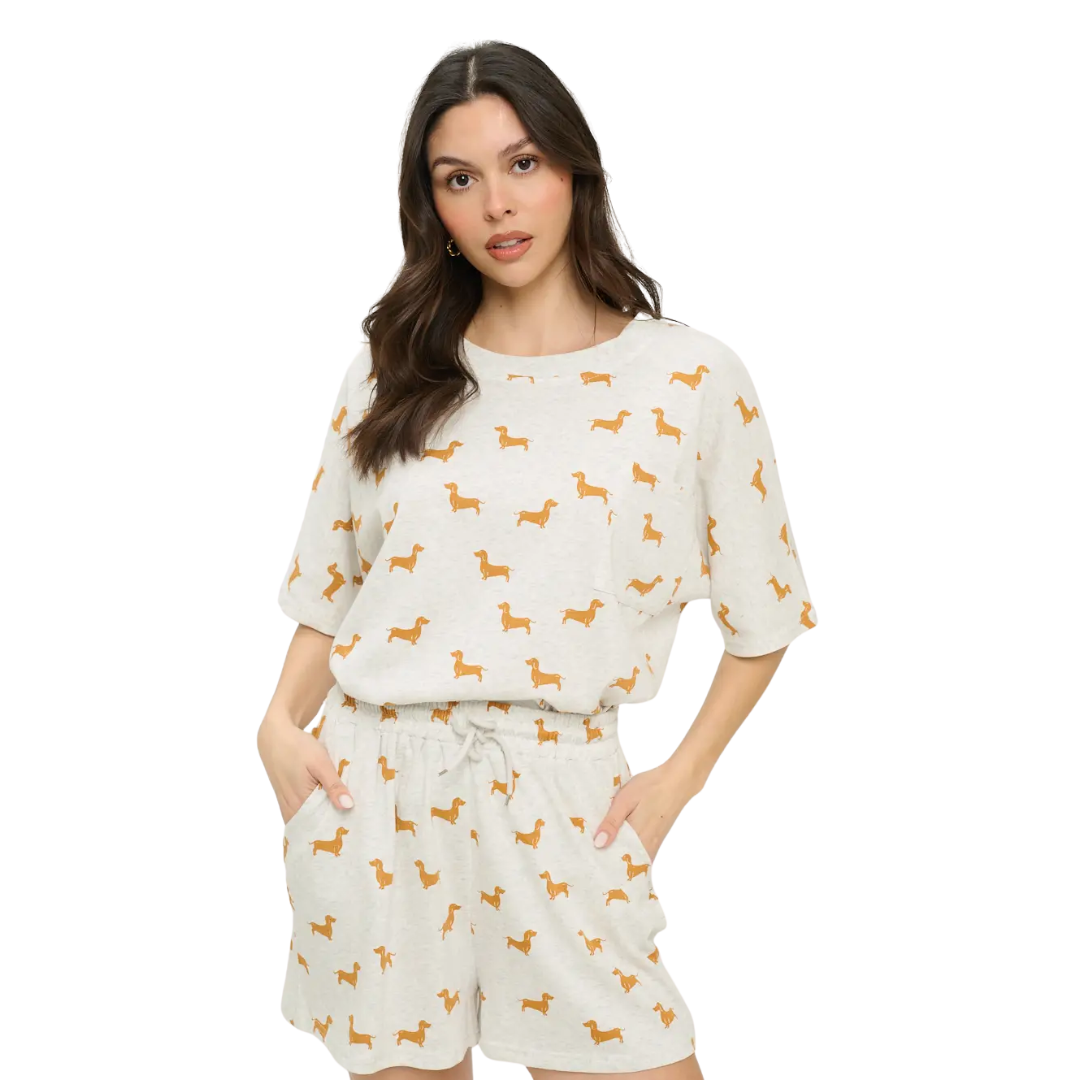 Yellow Wiener Dog Relaxed Fit T-Shirt