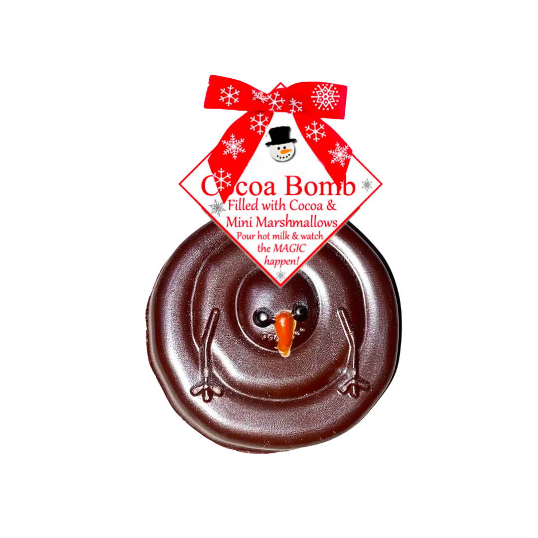 Holiday Melted Snowman Cocoa Bomb