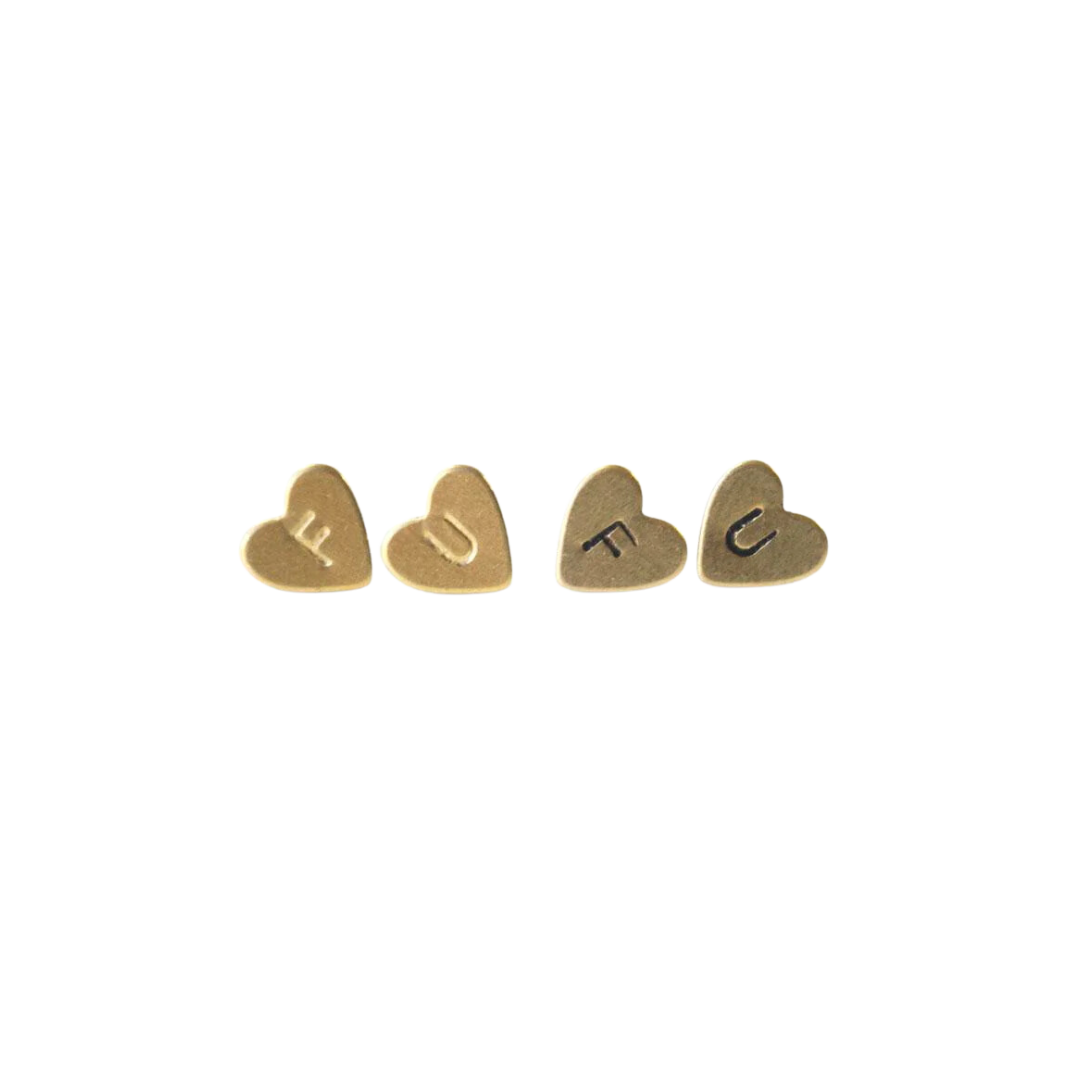 F U Heart Studs