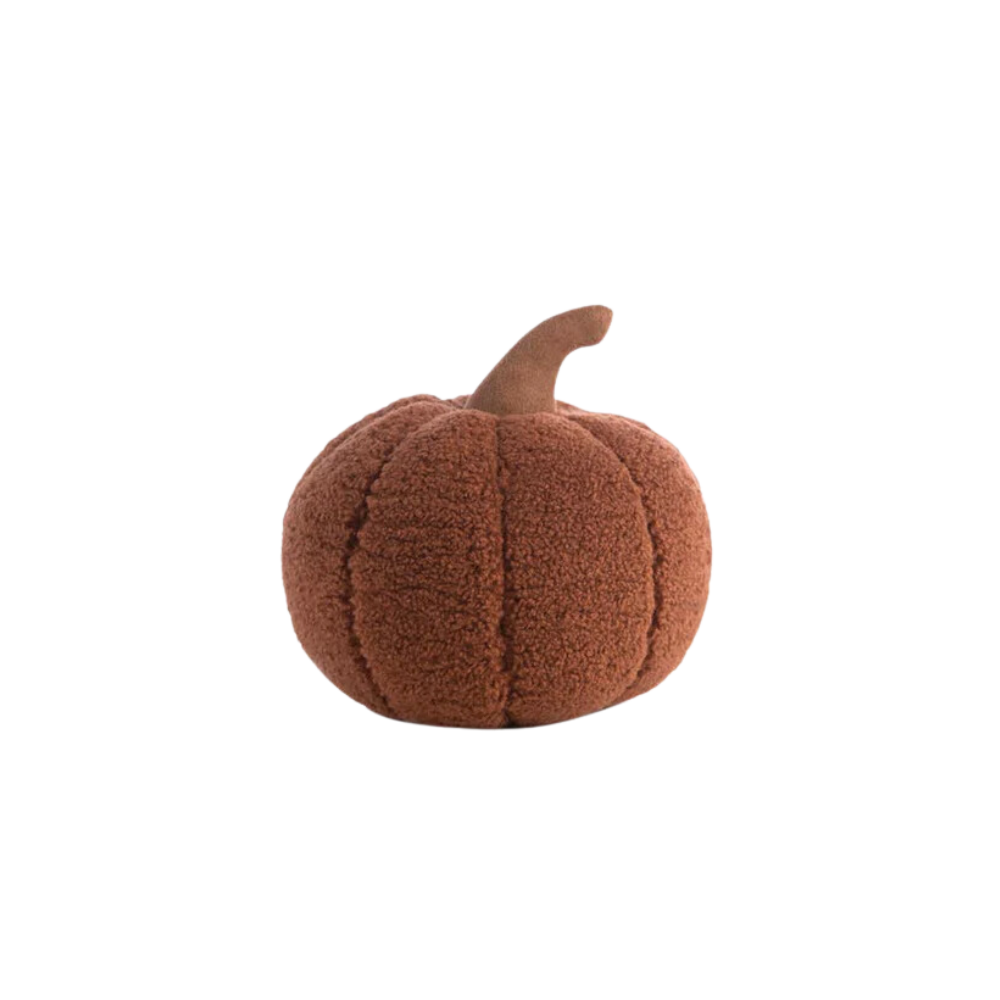 Small Sherpa Pumpkin Pillow - Rust