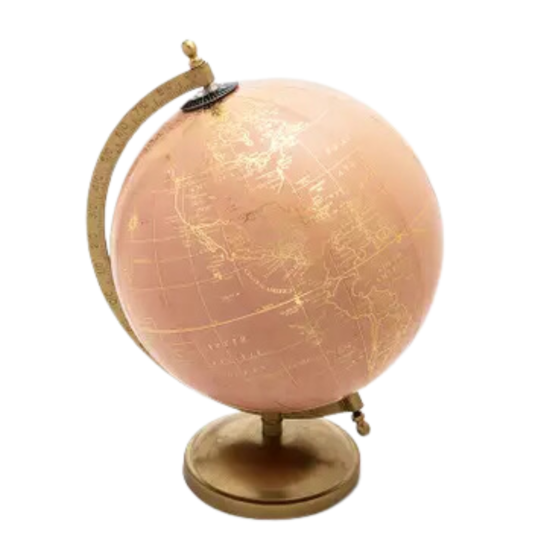 Globe on Stand Ivory/Peach