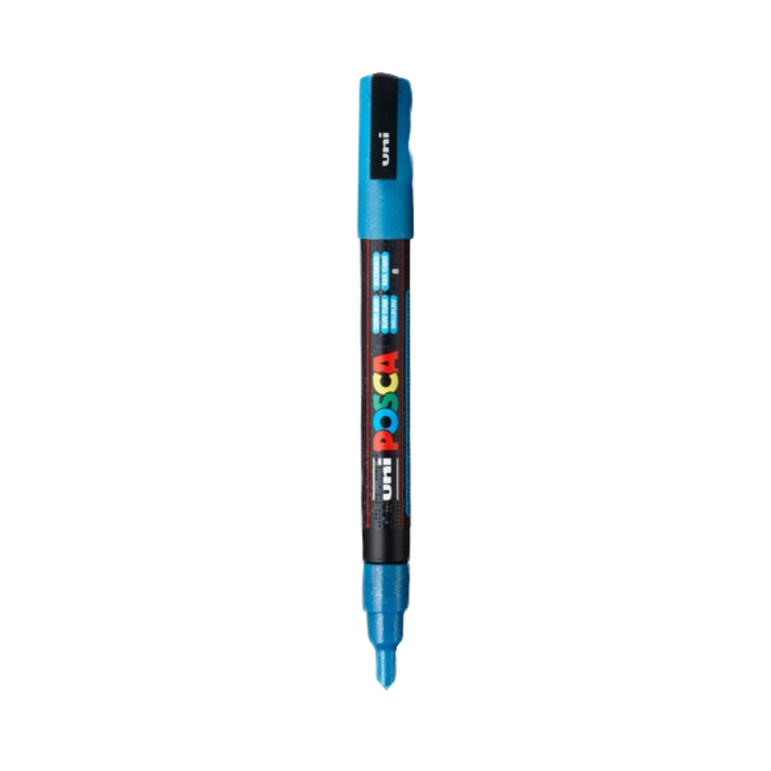 Posca PC-3M Paint Marker Fine Bullet Tip - Glitter Light Blue