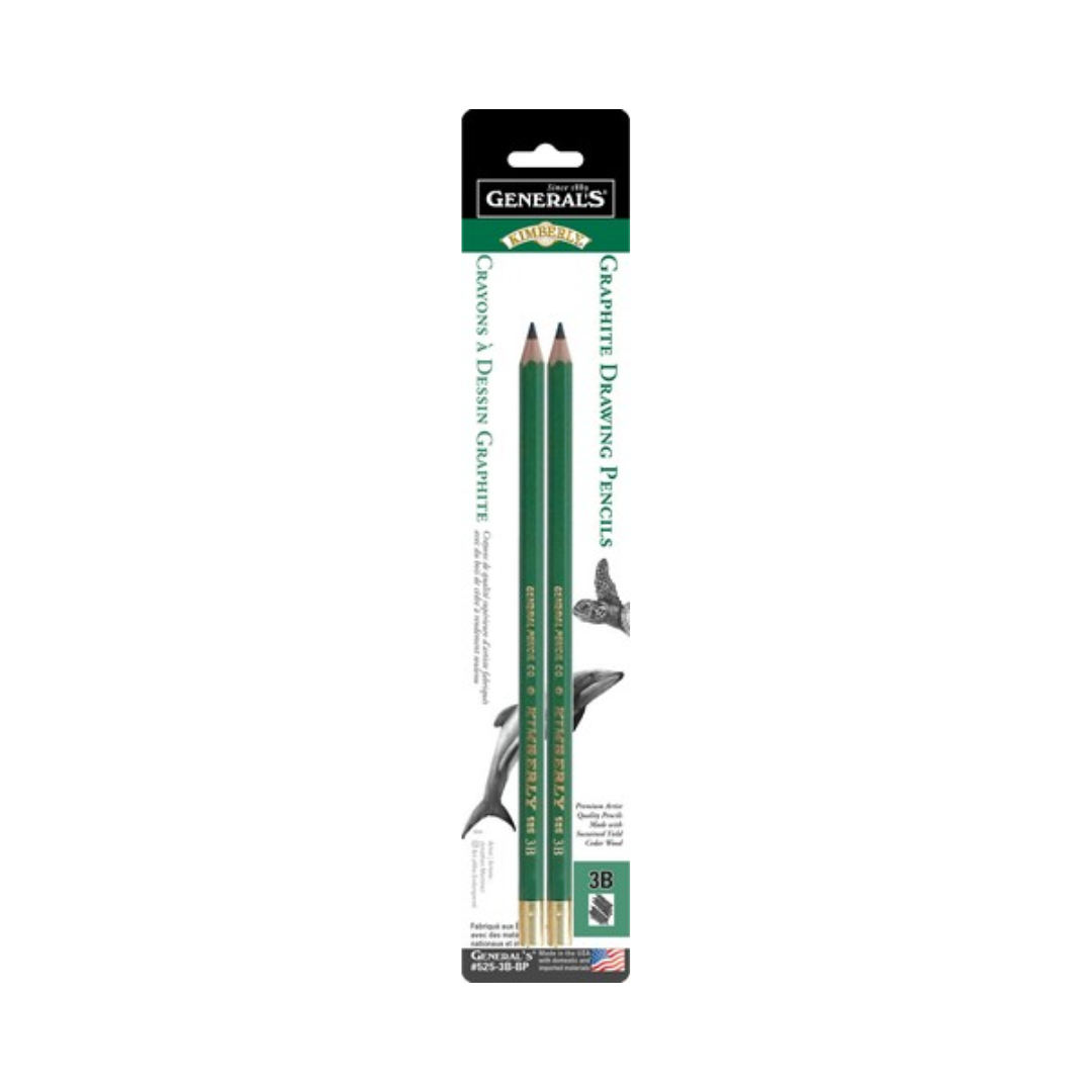 General's Drawing Pencil 3B 2-PACK
