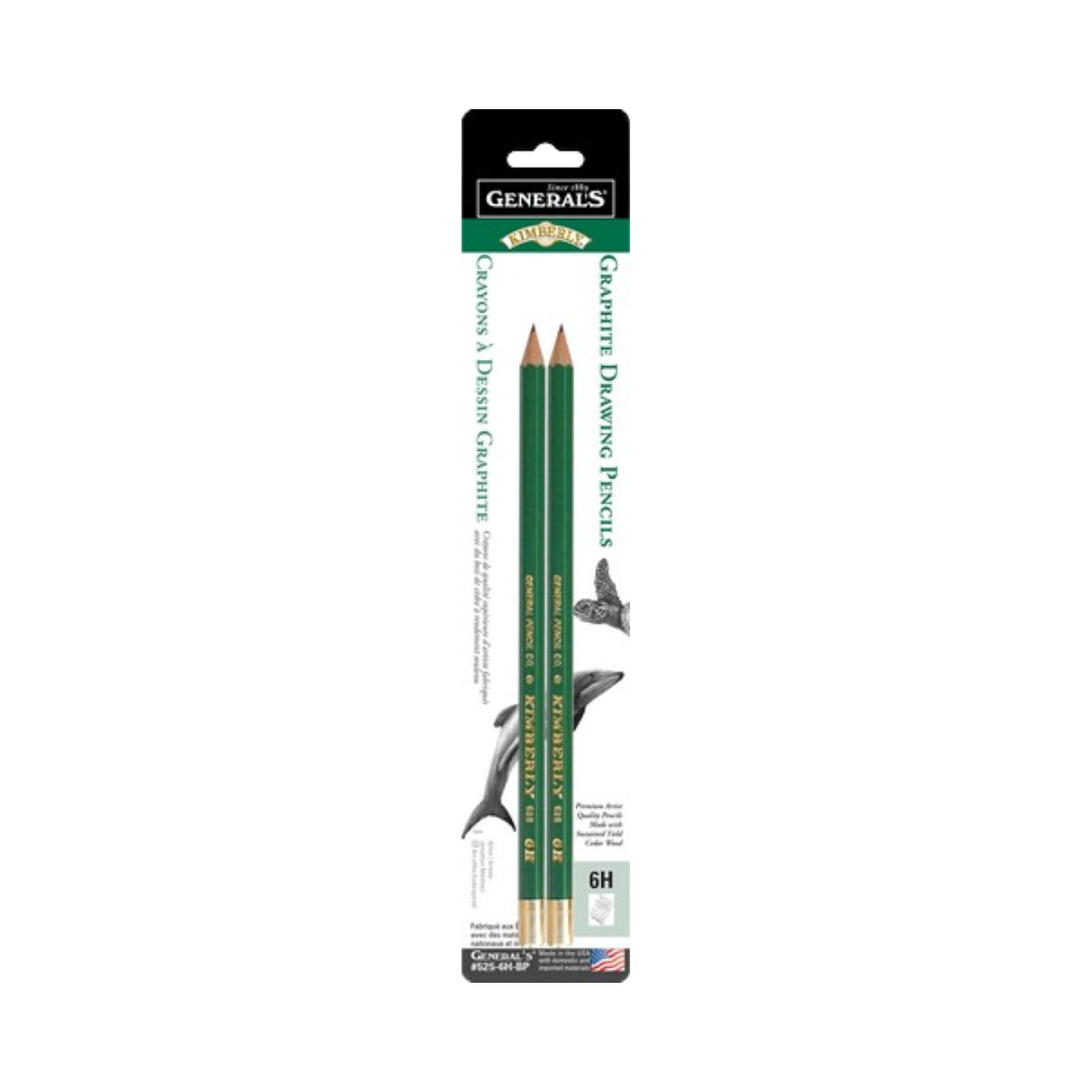 General's Drawing Pencil 6H 2-PACK