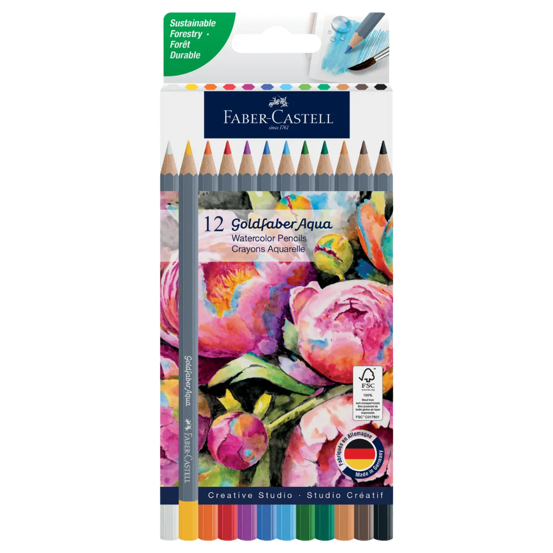 Goldfaber Aqua Watercolor Pencils - Box of 12 - Basic Colors