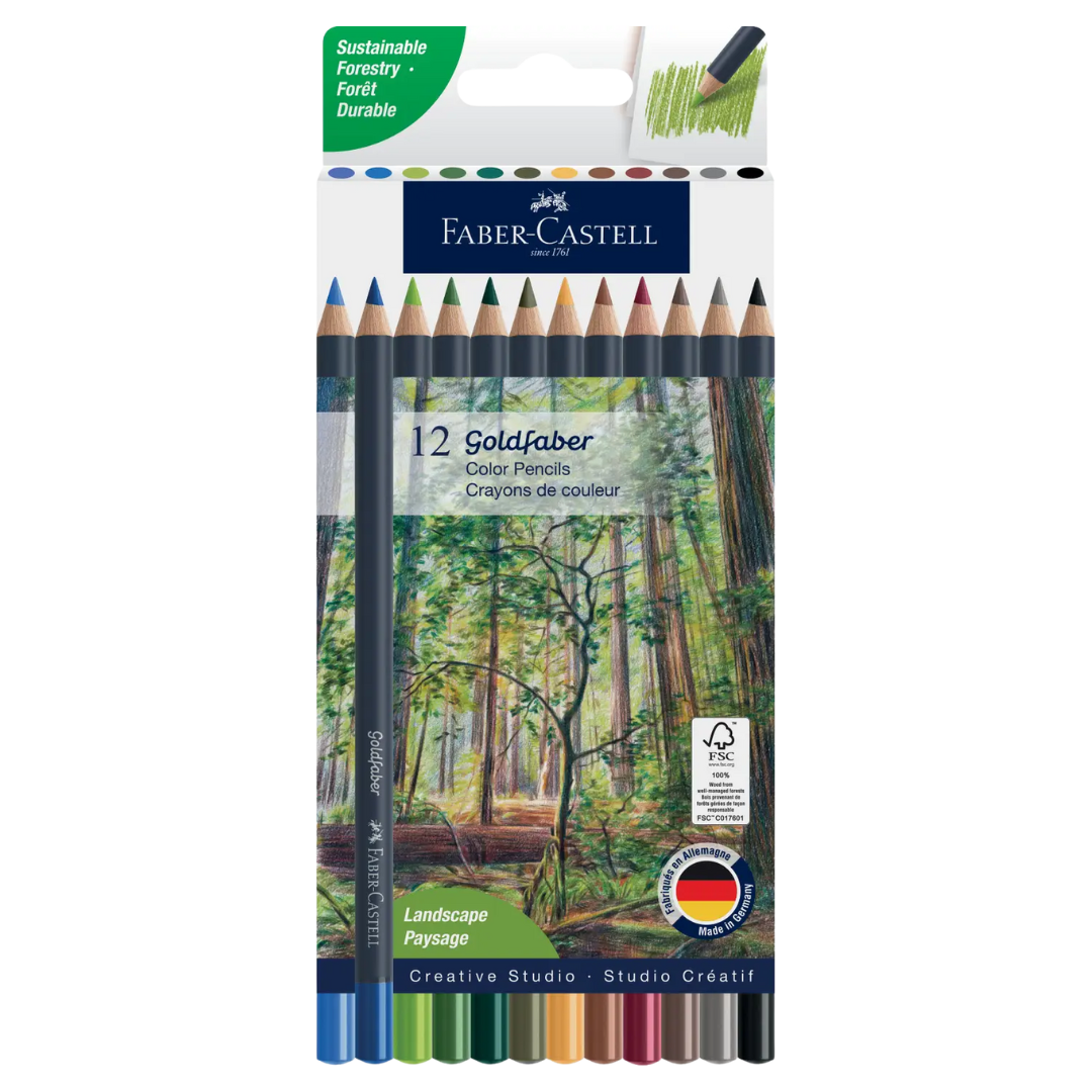 Goldfaber Aqua Watercolor Pencils - Box of 12 - Landscape