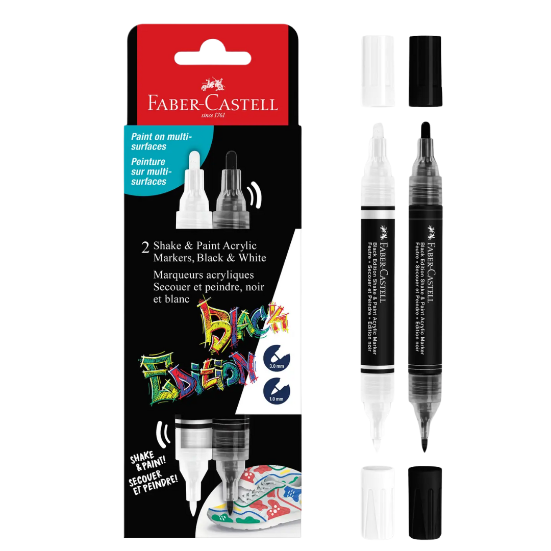 Shake & Paint Acrylic Markers - Black and White (2 ct)