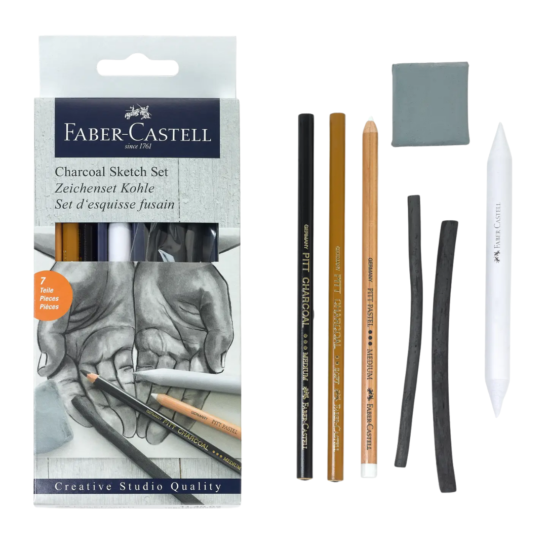 Charcoal Sketch Set For Drawing