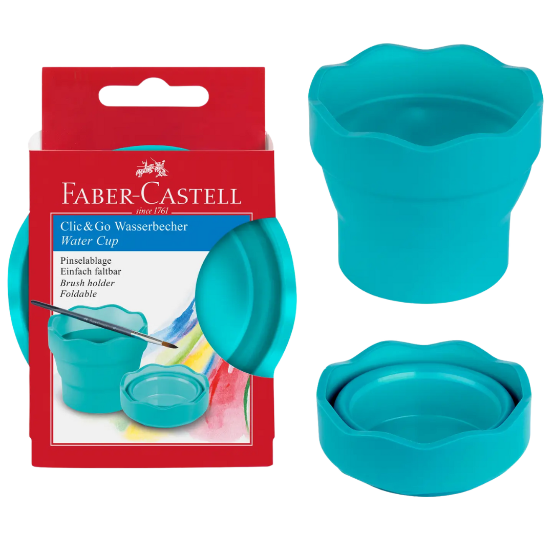 Clic & Go Collapsable Water Cup For Painting - Turquoise