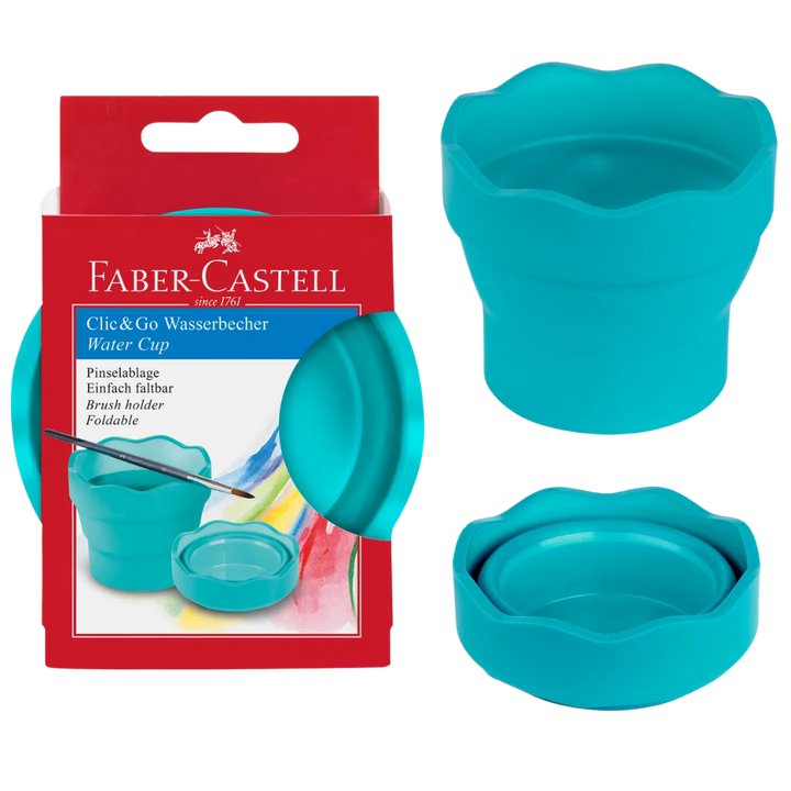 Clic & Go Collapsable Water Cup For Painting - Turquoise