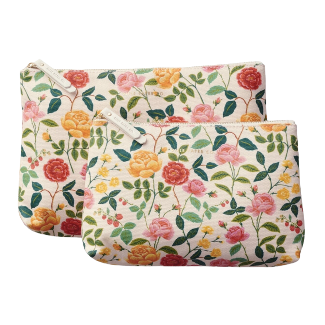 Roses Zippered Pouch Set